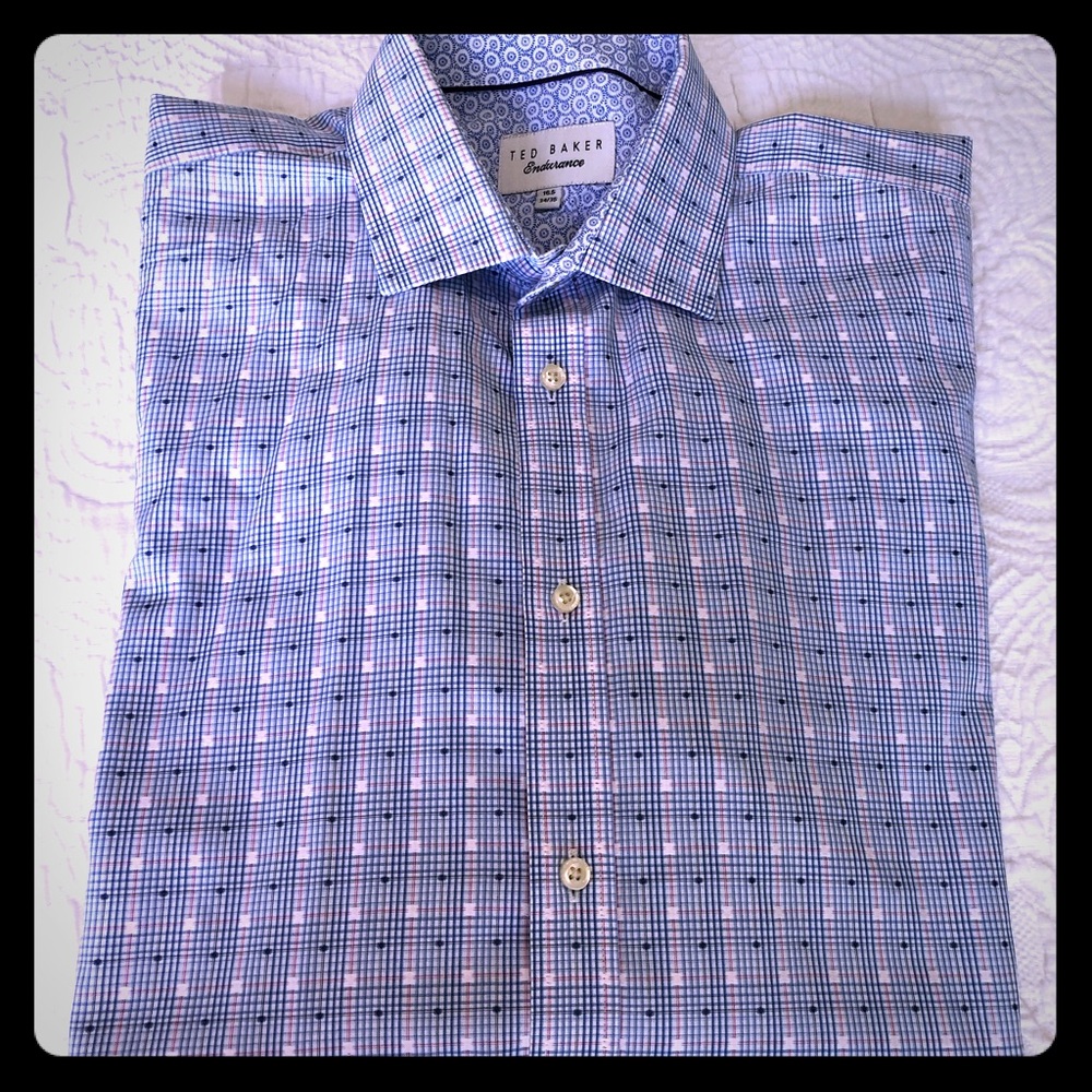 Ted Baker dress shirt size 16.5 patterned cuffs